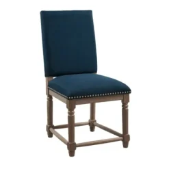 Dining Chairs-Kirkland's Home Navy Upholstered Wood Dining Chairs, Set Of 2 Blue