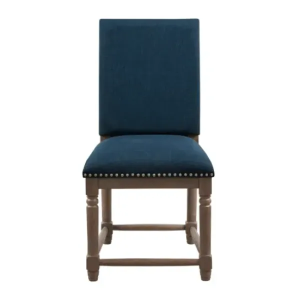 Dining Chairs-Kirkland's Home Navy Upholstered Wood Dining Chairs, Set Of 2 Blue