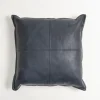 Pillows-Kirkland's Home Navy Vegan Leather Throw Pillow Blue