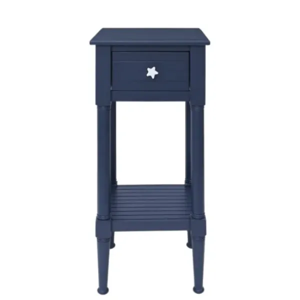 Accent & End Tables-Kirkland's Home Navy Wood Coastal Compact Accent Table Blue