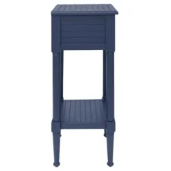 Accent & End Tables-Kirkland's Home Navy Wood Coastal Compact Accent Table Blue