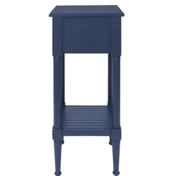 Accent & End Tables-Kirkland's Home Navy Wood Coastal Compact Accent Table Blue