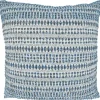 Pillows-Kirkland's Home Navy Woven Lines Cotton Pillow, 22 In. Blue/Ivory
