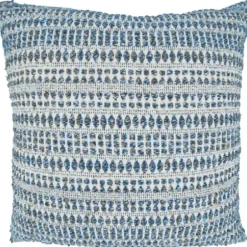 Pillows-Kirkland's Home Navy Woven Lines Cotton Pillow, 22 In. Blue/Ivory