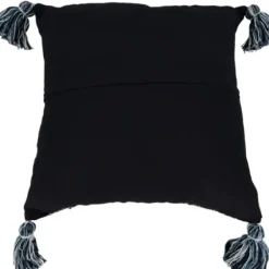 Pillows-Kirkland's Home Navy Woven Texture Tassels Throw Pillow Blue/White