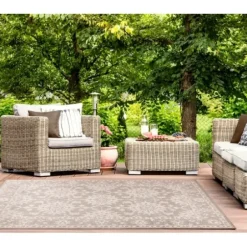 Outdoor Rugs-Kirkland's Home Navy Zig-Zag Ezra Indoor/Outdoor Area Rug, 4X7 Blue/White