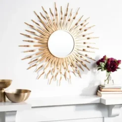 Decorative Mirrors-Kirkland's Home Naya Golden Sunburst Wall Mirror
