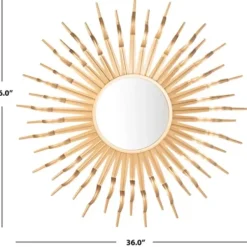 Decorative Mirrors-Kirkland's Home Naya Golden Sunburst Wall Mirror