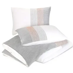 Duvets-Kirkland's Home Neapolitan Gray 3-Pc. King Duvet Set Gray/White/Pink