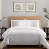 Duvets-Kirkland's Home Neapolitan Gray 3-Pc. Queen Duvet Set Gray/White/Pink