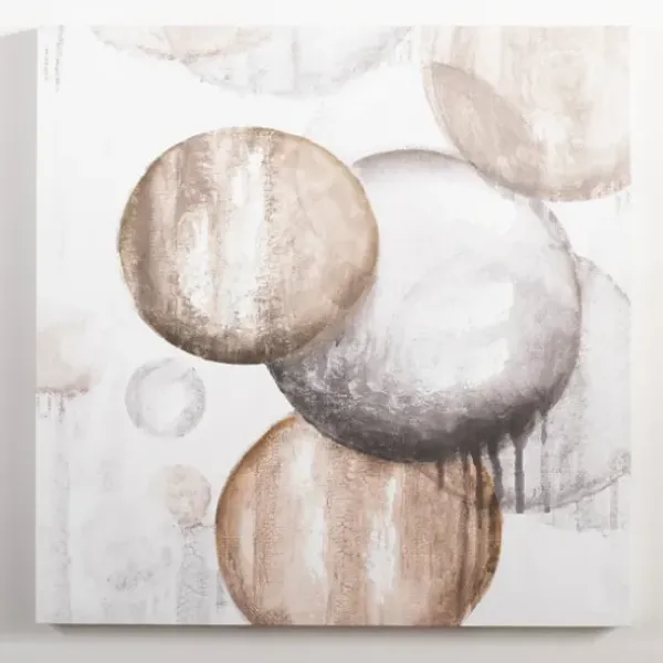 Canvas Art-Kirkland's Home Neutral Abstract Spheres Canvas Art Print Tan/Gray/White
