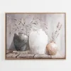 Canvas Art-Kirkland's Home Neutral Botanical Vases Framed Canvas Art Print Gray