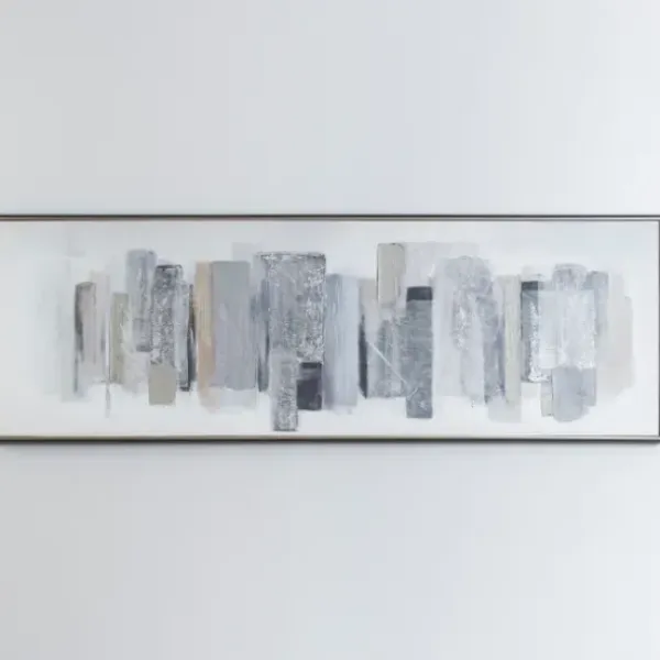Framed Art-Kirkland's Home Neutral Brush Strokes Framed Art Print White/Gray/Black