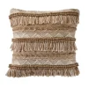 Pillows-Kirkland's Home Neutral Embroidered Fringe Accent Pillow Brown