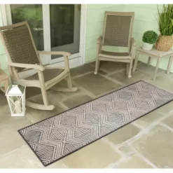 Outdoor Rugs-Kirkland's Home Neutral Floral Burst Outdoor Round Area Rug, 7 Ft. Tan/Gray