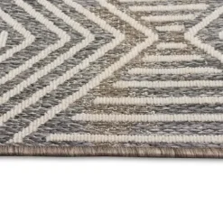 Outdoor Rugs-Kirkland's Home Neutral Floral Burst Outdoor Round Area Rug, 7 Ft. Tan/Gray