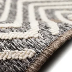Outdoor Rugs-Kirkland's Home Neutral Floral Burst Outdoor Round Area Rug, 7 Ft. Tan/Gray