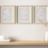 Framed Art-Kirkland's Home Neutral Floral Sprigs 3-Pc. Framed Art Set White/Gray