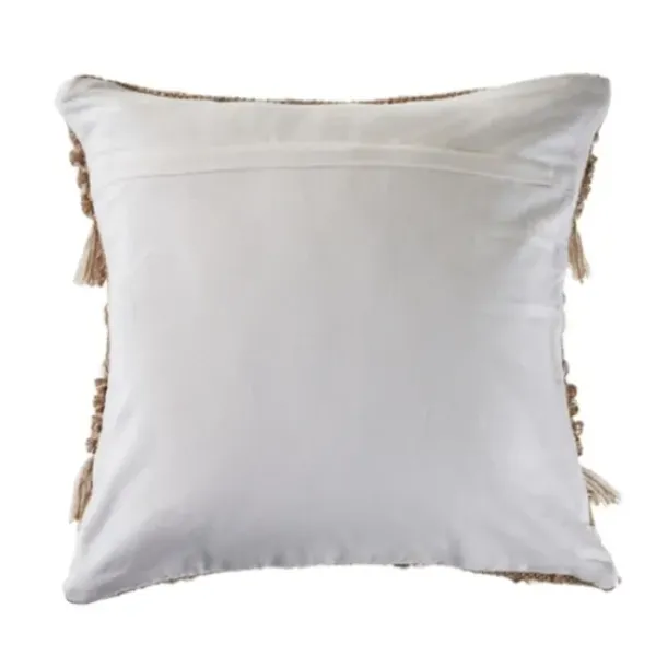Pillows-Kirkland's Home Neutral Geometric Fringe Accent Pillow Brown