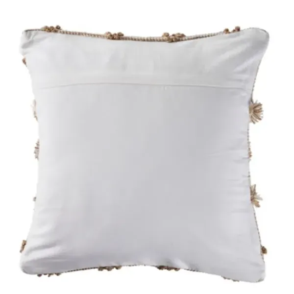Pillows-Kirkland's Home Neutral Geometric Pom Pom Pillow Brown