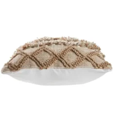 Pillows-Kirkland's Home Neutral Geometric Pom Pom Pillow Brown