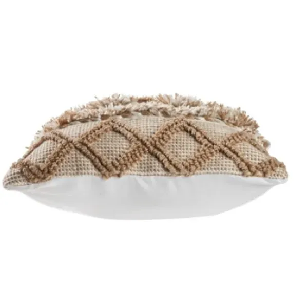 Pillows-Kirkland's Home Neutral Geometric Pom Pom Pillow Brown