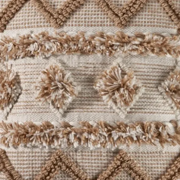 Pillows-Kirkland's Home Neutral Geometric Pom Pom Pillow Brown