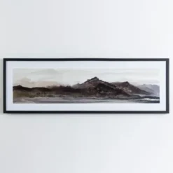 Framed Art-Kirkland's Home Neutral Landscape Foil Framed Wall Art Black/Tan/Gray