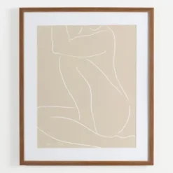Framed Art-Kirkland's Home Neutral Sketched Lady Framed Art Print Tan/White