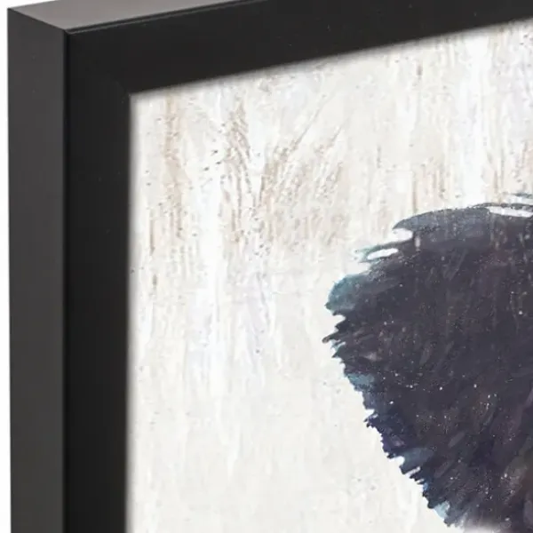 Framed Art-Kirkland's Home Neutral Staring Cow Framed Canvas Art Print Black/White/Ivory