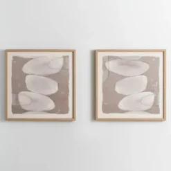 Framed Art-Kirkland's Home Neutral Stone Abstract I Framed Art Print Gray