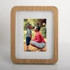 Picture Frames-Kirkland's Home Neutral Two-Tone Faux Leather Picture Frame, 5X7 Tan/Ivory