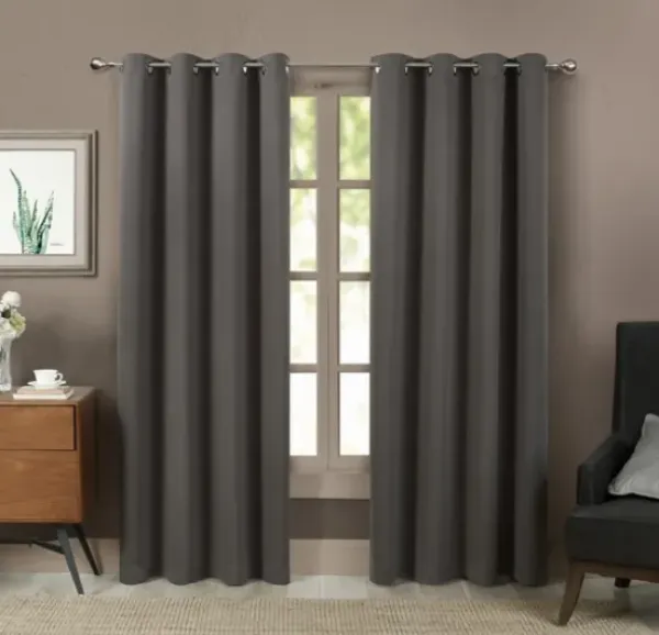 Curtains & Drapes-Kirkland's Home Neutral Vintage Stripe Curtain Panel Set, 95 In. Tan/White