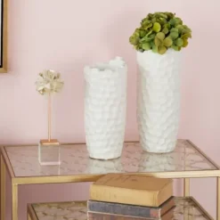 Vases-Kirkland's Home Neutral Wide Mouth Vases, Set Of 3 Gray/Blue/White