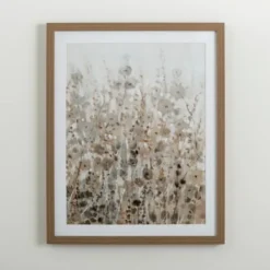 Framed Art-Kirkland's Home Neutral Wildflowers Ii Framed Art Print Gray/Brown