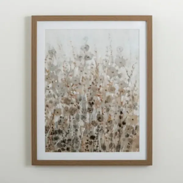 Framed Art-Kirkland's Home Neutral Wildflowers Ii Framed Art Print Gray/Brown