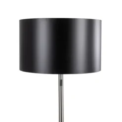 Floor Lamps-Kirkland's Home Nickel And Metal Shade Floor Lamp Black