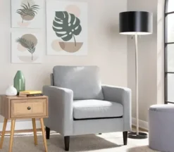 Floor Lamps-Kirkland's Home Nickel And Metal Shade Floor Lamp Black