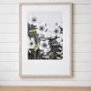 Framed Art-Kirkland's Home Night Foliage Ii Framed Art Print Blue/White/Black