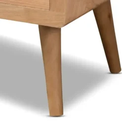 Dressers & Chests-Kirkland's Home Oak And Rattan 4-Drawer Chest