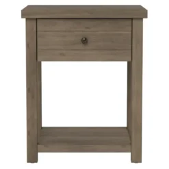 Accent & End Tables-Kirkland's Home Oak Bailie Wooden Side Table Brown