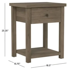 Accent & End Tables-Kirkland's Home Oak Bailie Wooden Side Table Brown