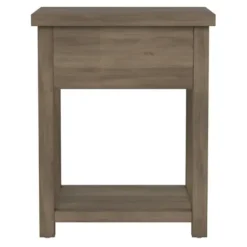 Accent & End Tables-Kirkland's Home Oak Bailie Wooden Side Table Brown