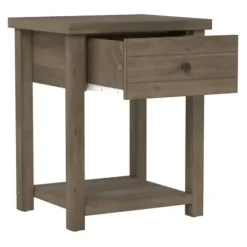 Accent & End Tables-Kirkland's Home Oak Bailie Wooden Side Table Brown
