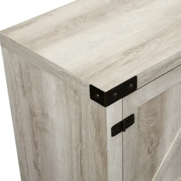 Tv Stands & Media Consoles-Kirkland's Home Oak Barn Door Tv Stand White