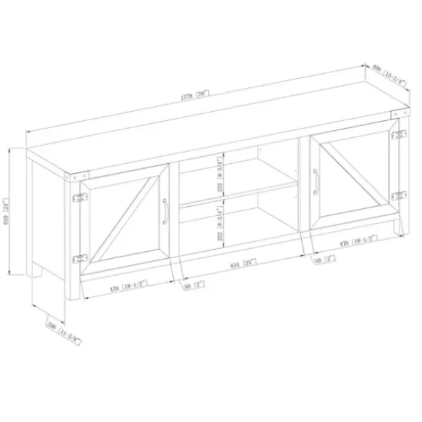 Tv Stands & Media Consoles-Kirkland's Home Oak Barn Door Tv Stand White