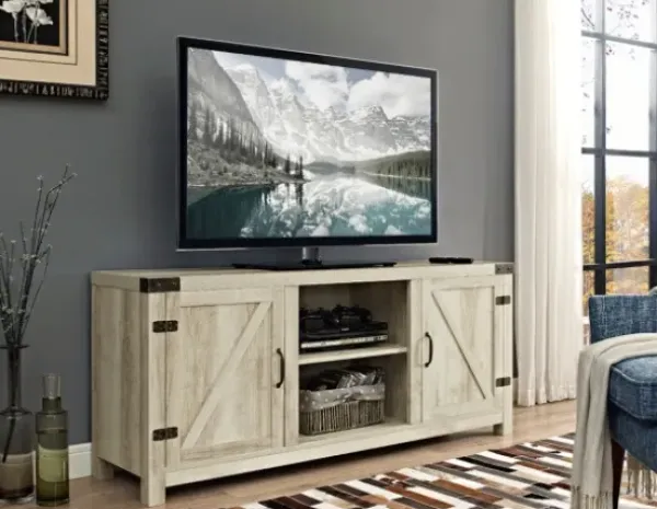 Tv Stands & Media Consoles-Kirkland's Home Oak Barn Doors Tv Stand White