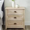 Dressers & Chests-Kirkland's Home Oak Bronze Cupped Handle Nightstand White
