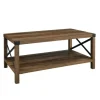 Coffee Tables-Kirkland's Home Oak Industrial X-Frame Coffee Table Brown