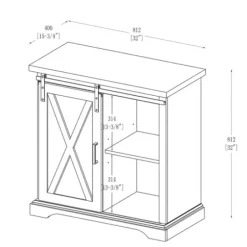 Cabinets & Sideboards-Kirkland's Home Oak Sliding Barn Door Cabinet White